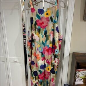 Floral Multicolor Sleeveless Overalls